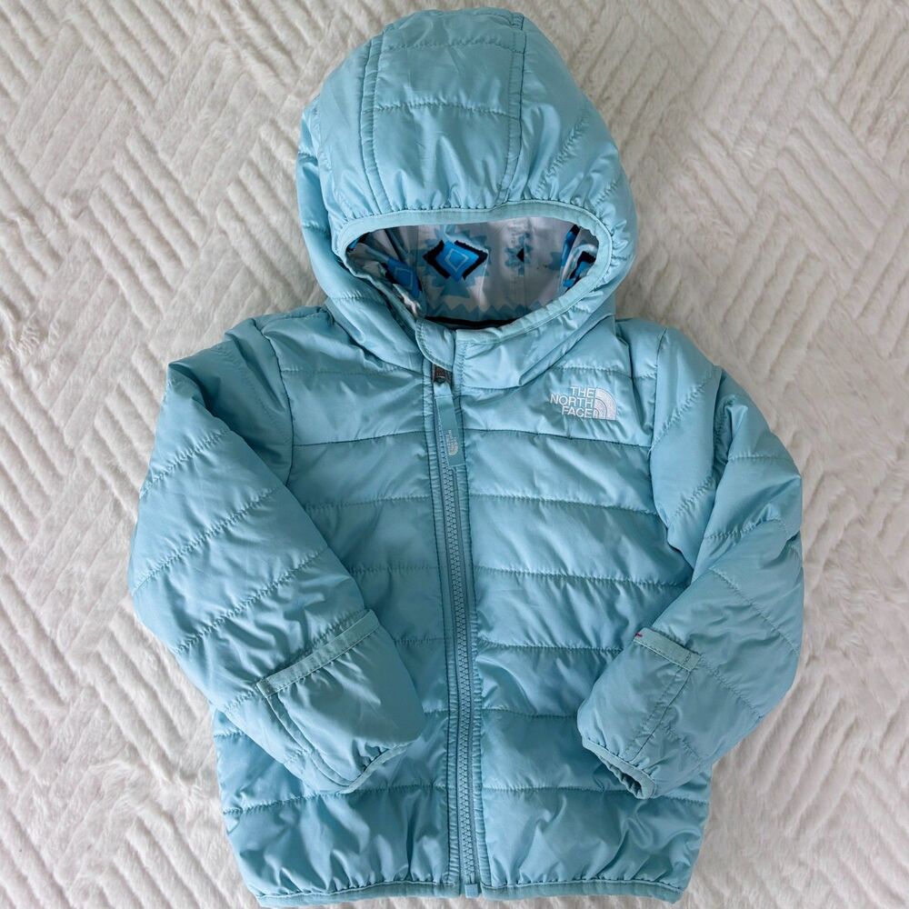 The North Face Baby 18-24M Reversible Perrito Sparkle Geo Blue Hooded Jacket